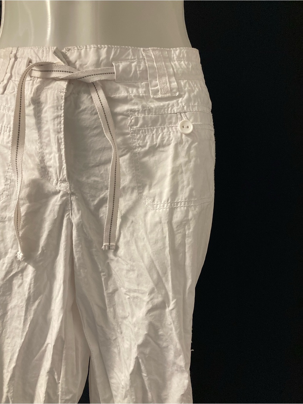 Reitmans White Cargo Capri Pants Petite 6P Y2K Resort Style